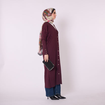 Striped Wide Collar Cardigan