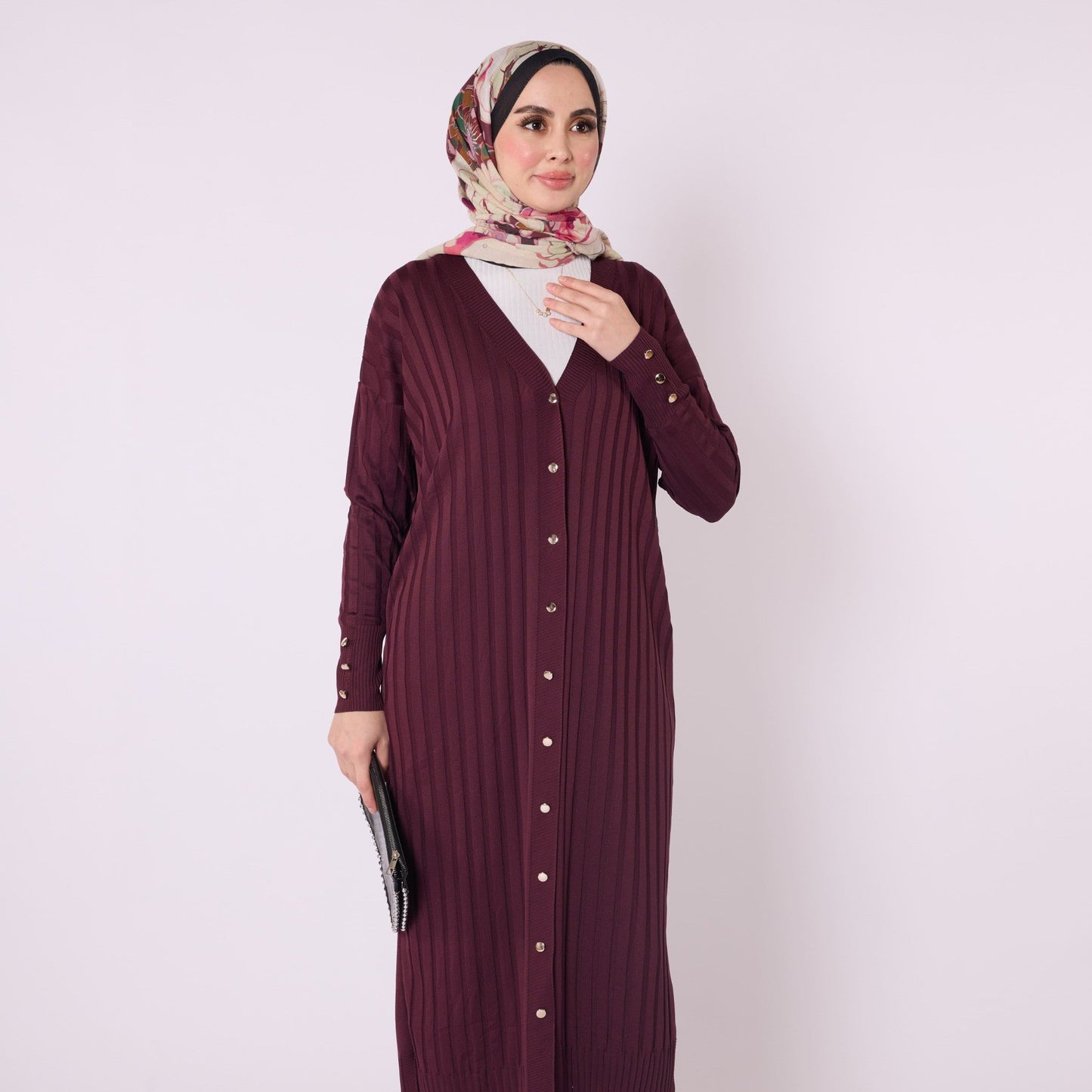 Striped Wide Collar Cardigan