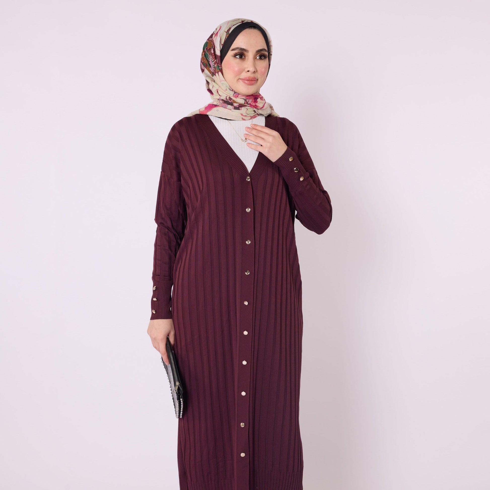 Striped Wide Collar Cardigan