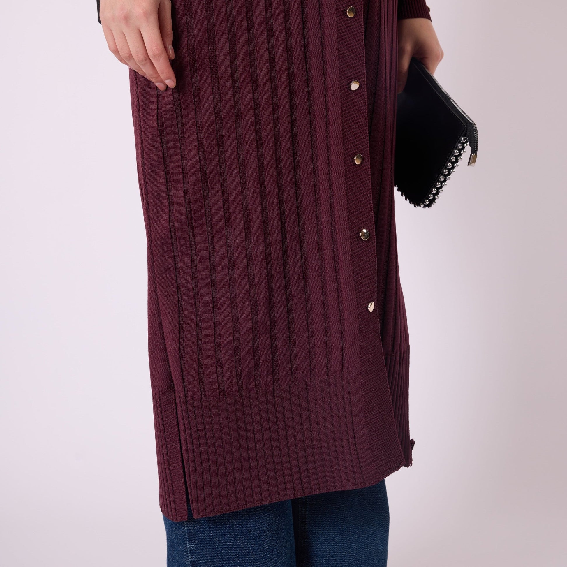 Striped Wide Collar Cardigan