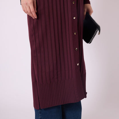 Striped Wide Collar Cardigan
