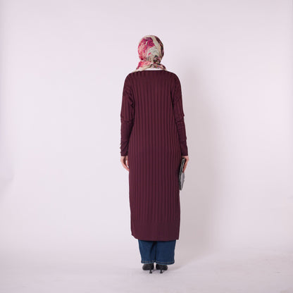 Striped Wide Collar Cardigan