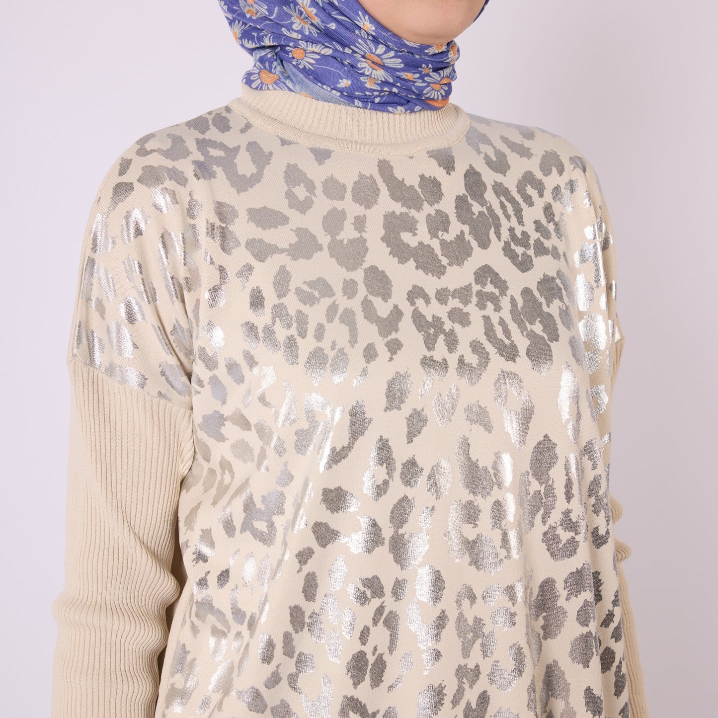 Shiny Leopard Print Long Tunic