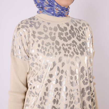 Shiny Leopard Print Long Tunic