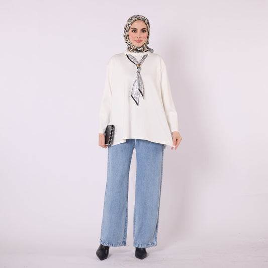 Jersey Tunic with Scarf Detail