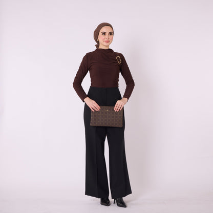 High Waist Tailored Look Wide Leg Black Pants