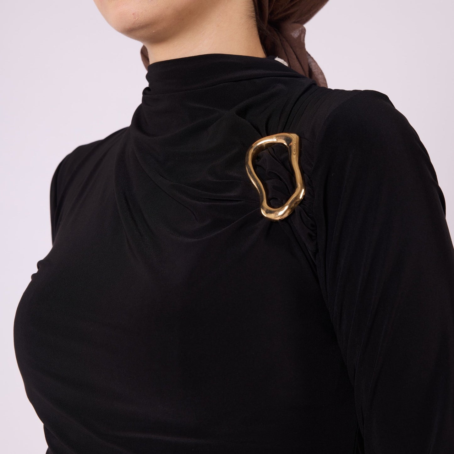 Tunic With Shoulder Accessory And Pleat Detail