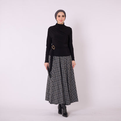 Waist Tie Long Tunic With Shoulder Pleat Detail