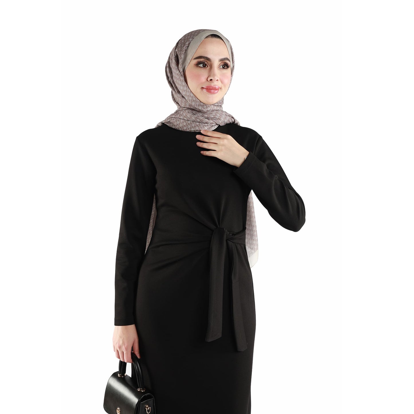 Oysho Fabric Stand Collar Long Dress