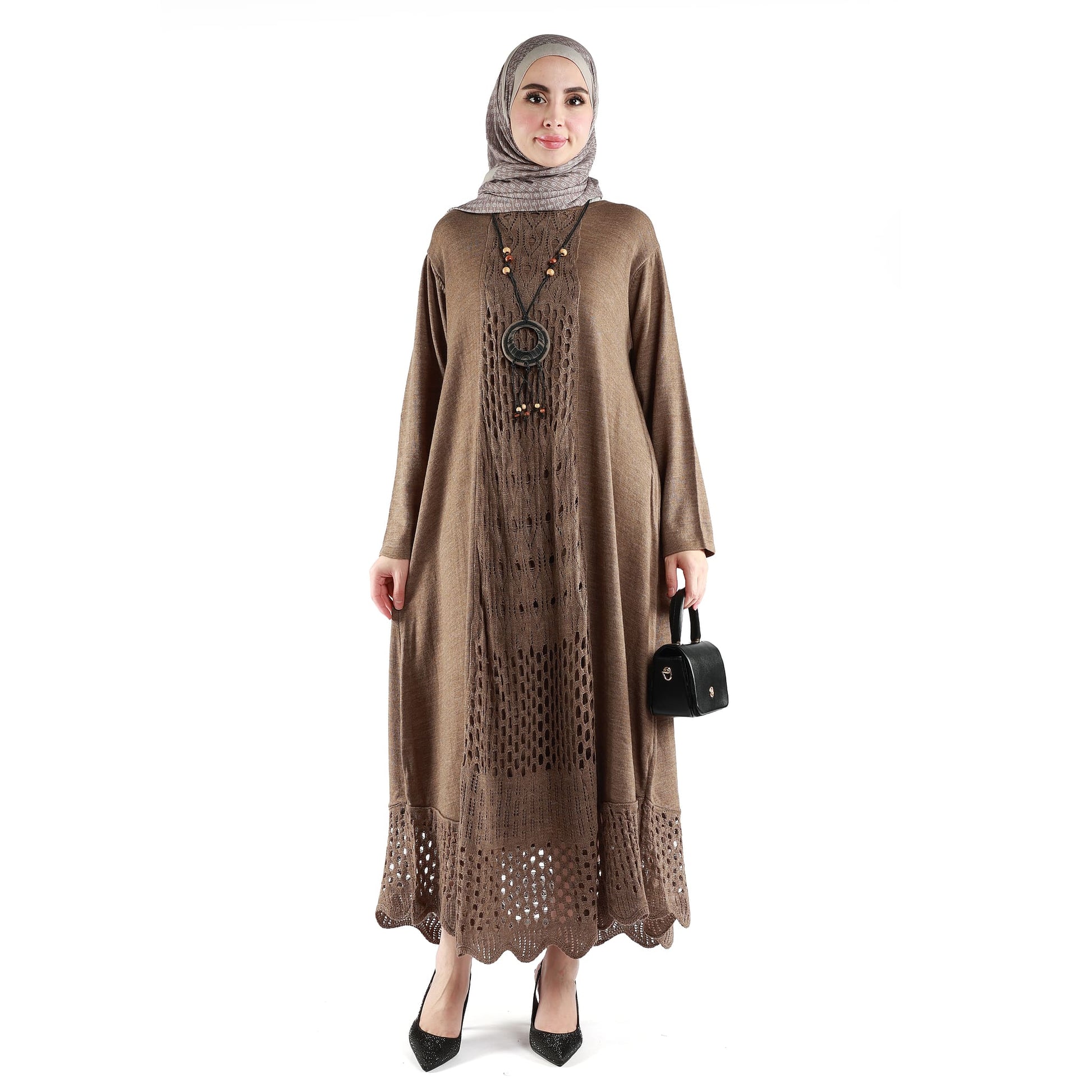 Mesh Design Knit Dress