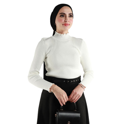 Long-Sleeved Ribbed Knit Body