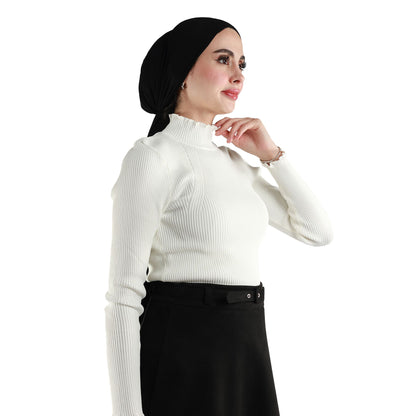 Long-Sleeved Ribbed Knit Body