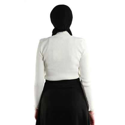 Long-Sleeved Ribbed Knit Body