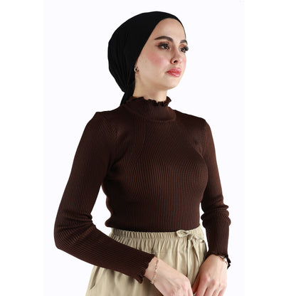 Long-Sleeved Ribbed Knit Body