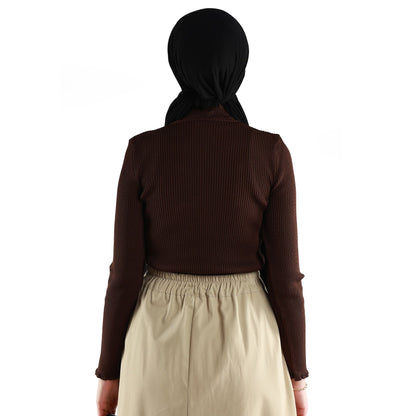 Long-Sleeved Ribbed Knit Body