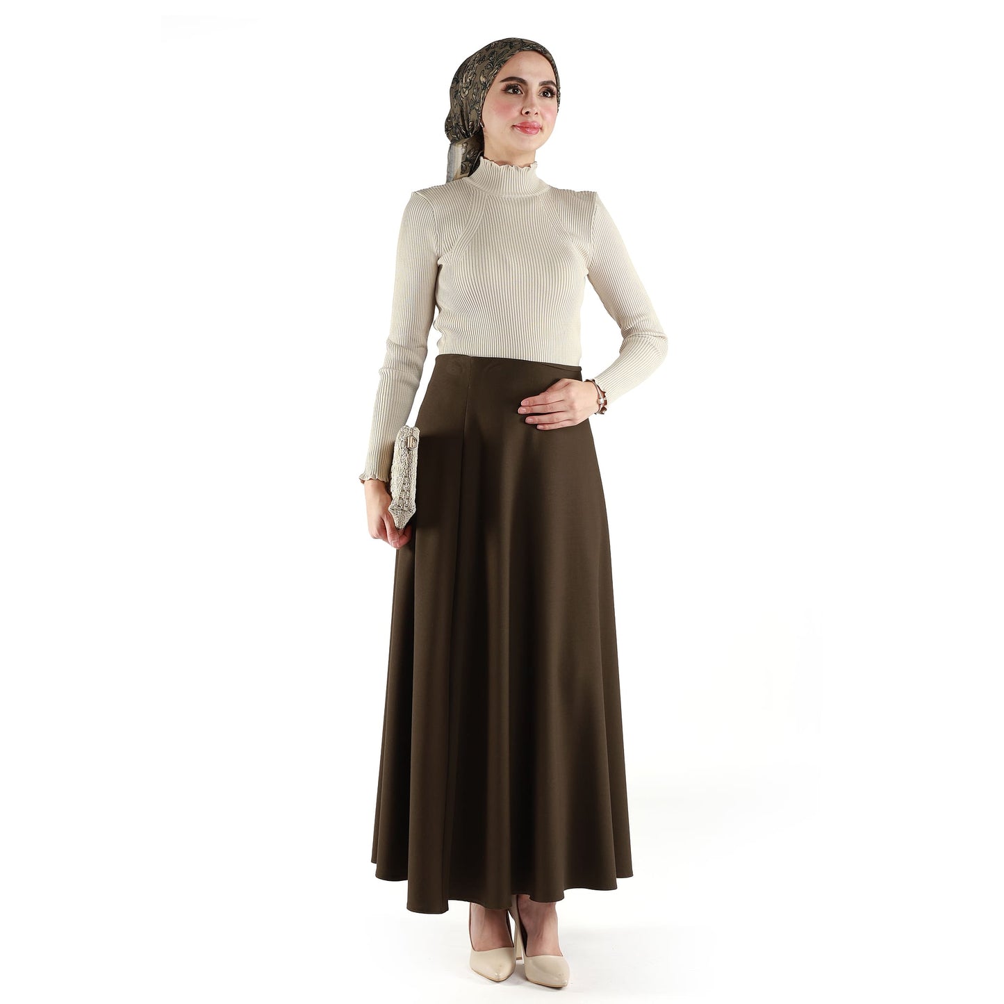 Long-Sleeved Ribbed Knit Body