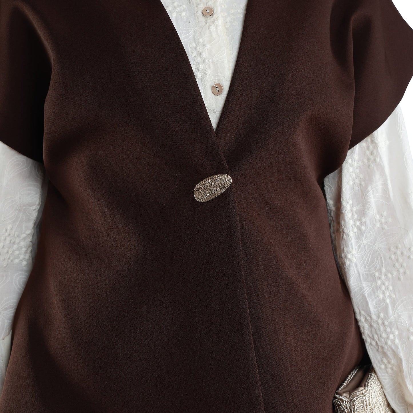 Drop Shoulder Single Button Classic Womens Jacket