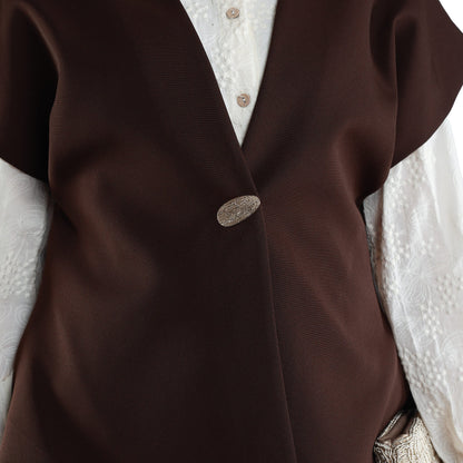 Drop Shoulder Single Button Classic Womens Jacket