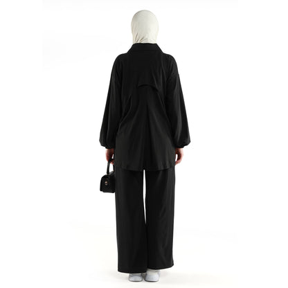 Polo Neck Zippered Comfortable Set
