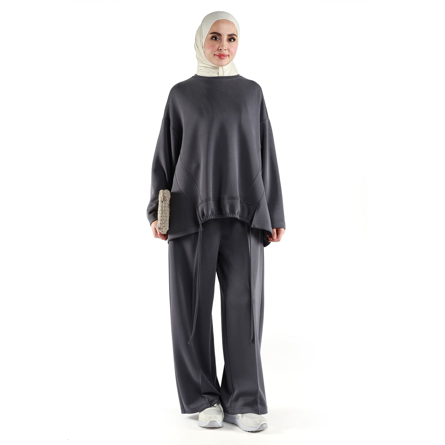 Oversize Drawstring Detail Two Piece Set