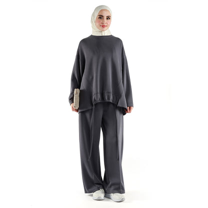 Oversize Drawstring Detail Two Piece Set