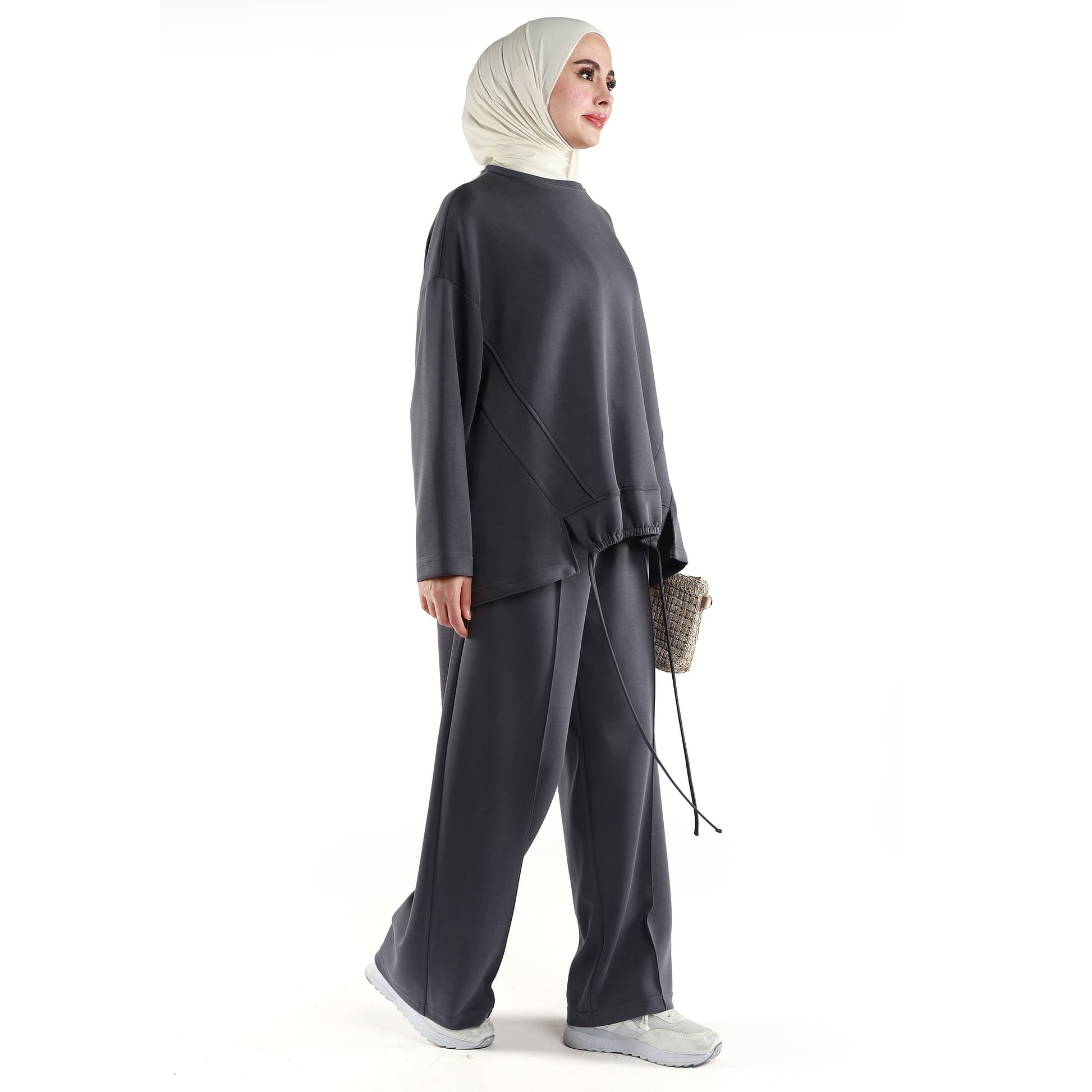 Oversize Drawstring Detail Two Piece Set