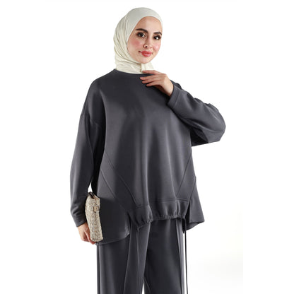 Oversize Drawstring Detail Two Piece Set