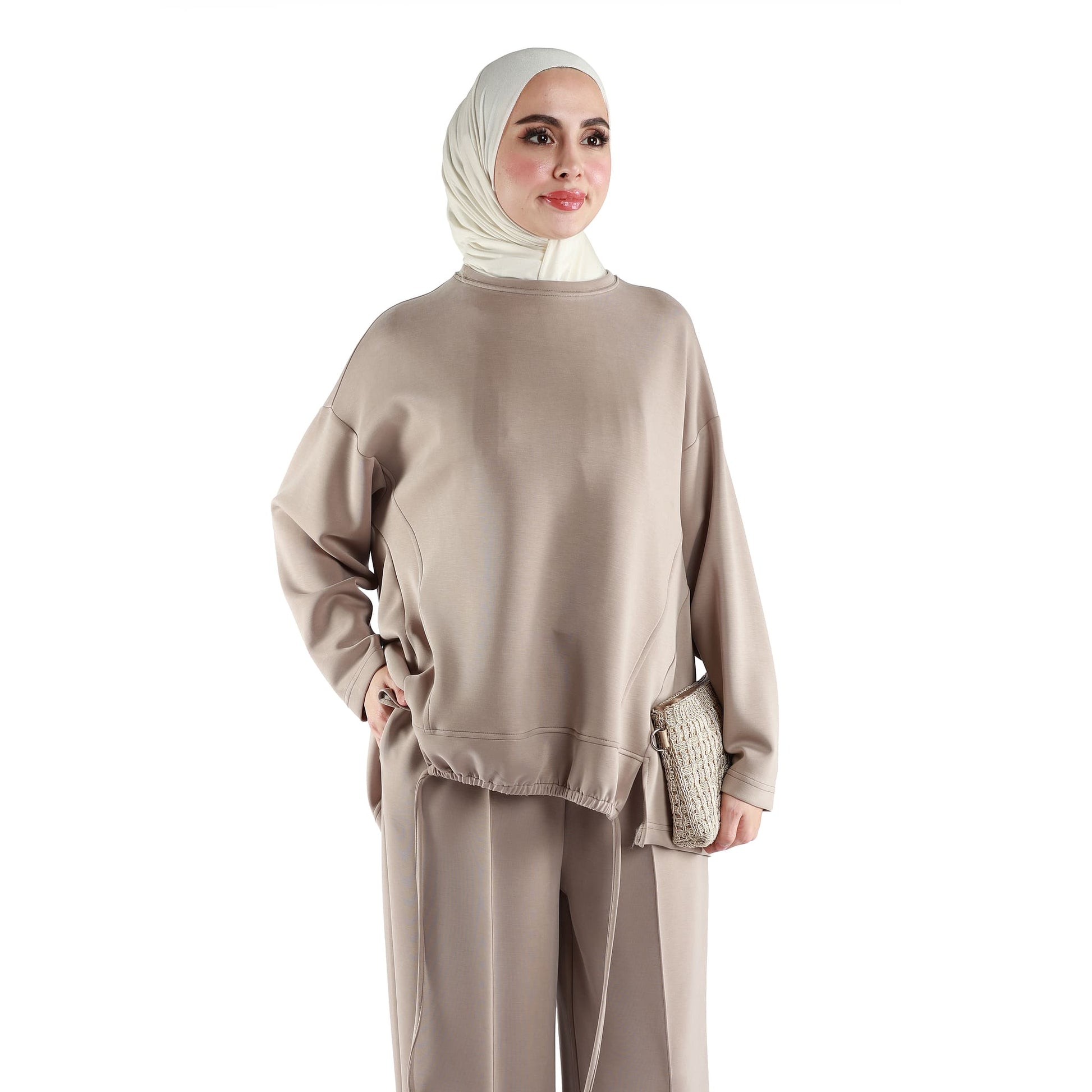 Oversize Drawstring Detail Two Piece Set