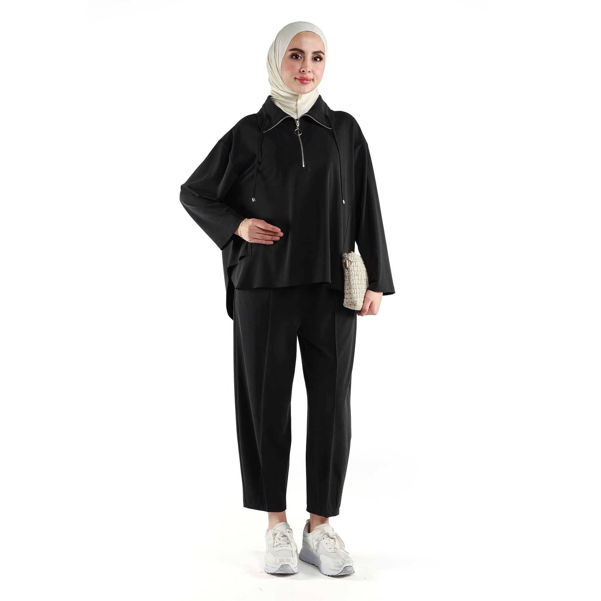 Modal Fabric Boxy Fit Relaxed Pants Set