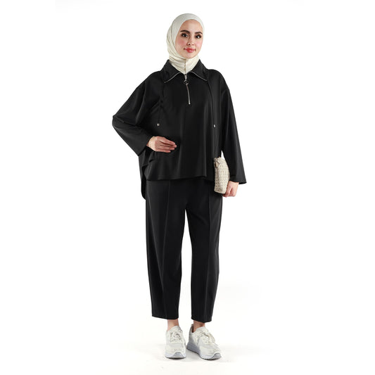 Modal Fabric Boxy Fit Relaxed Pants Set