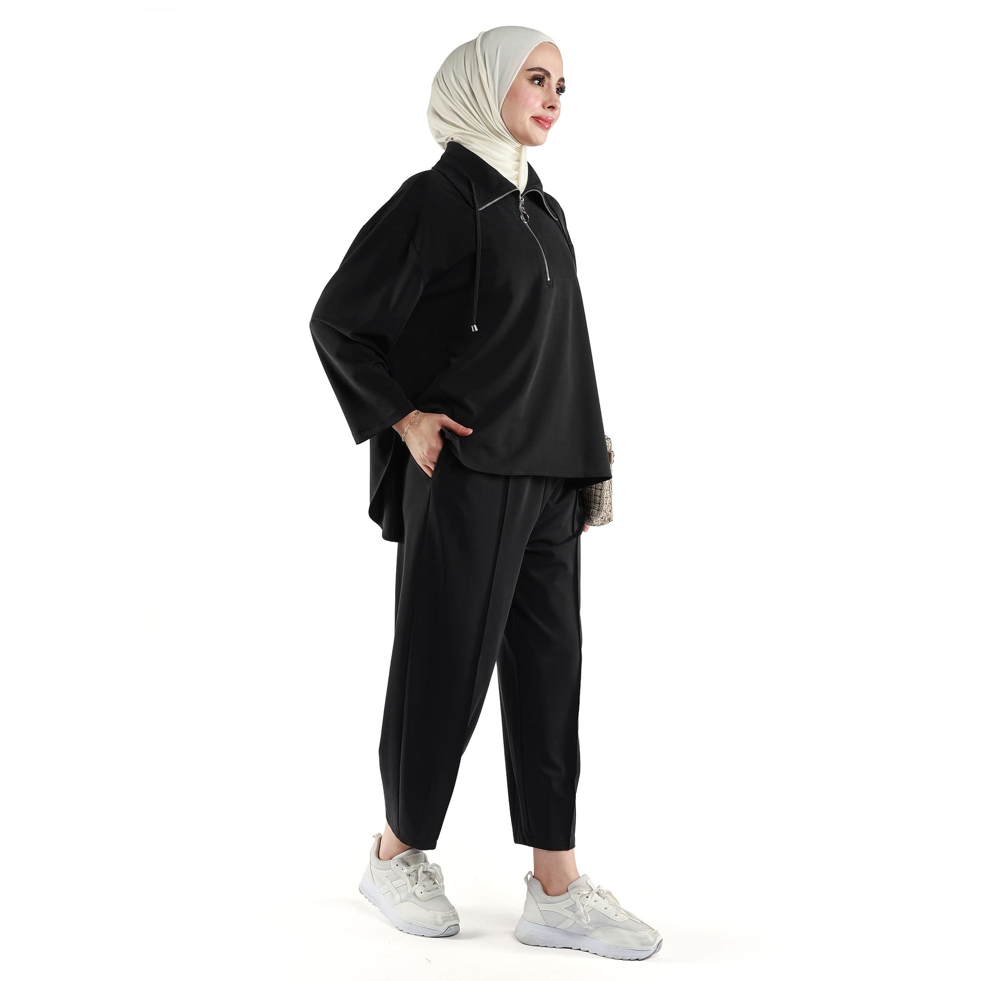 Modal Fabric Boxy Fit Relaxed Pants Set