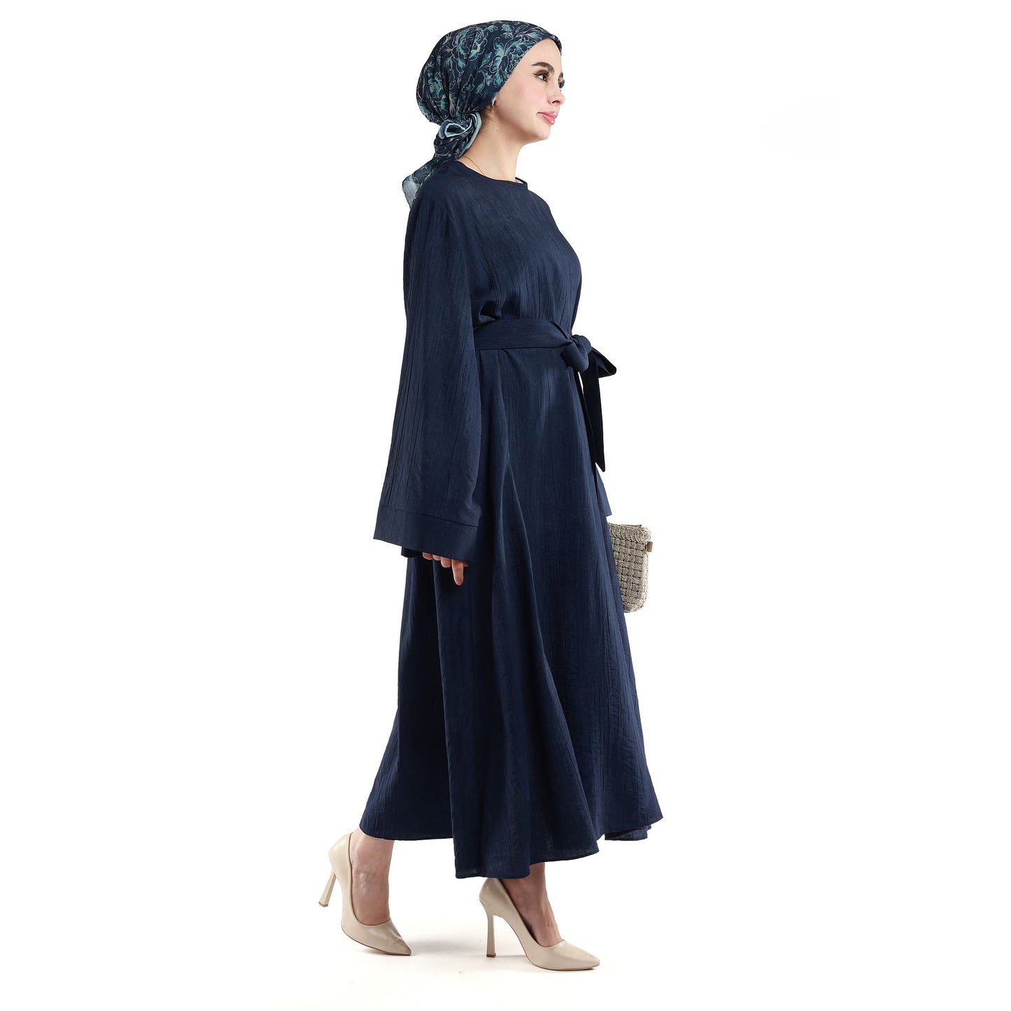 Belted Loose Fit Long Flowing Dress
