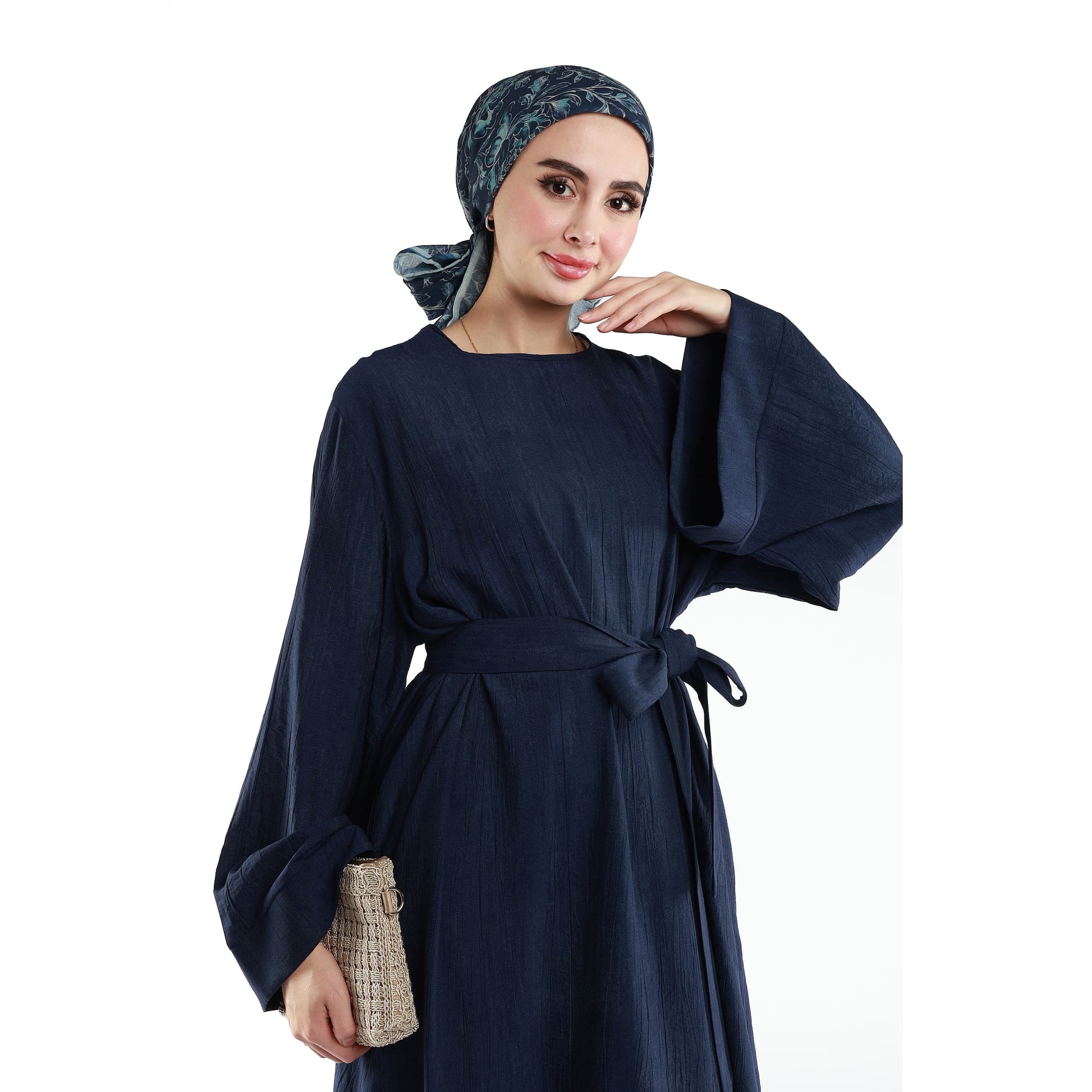Belted Loose Fit Long Flowing Dress