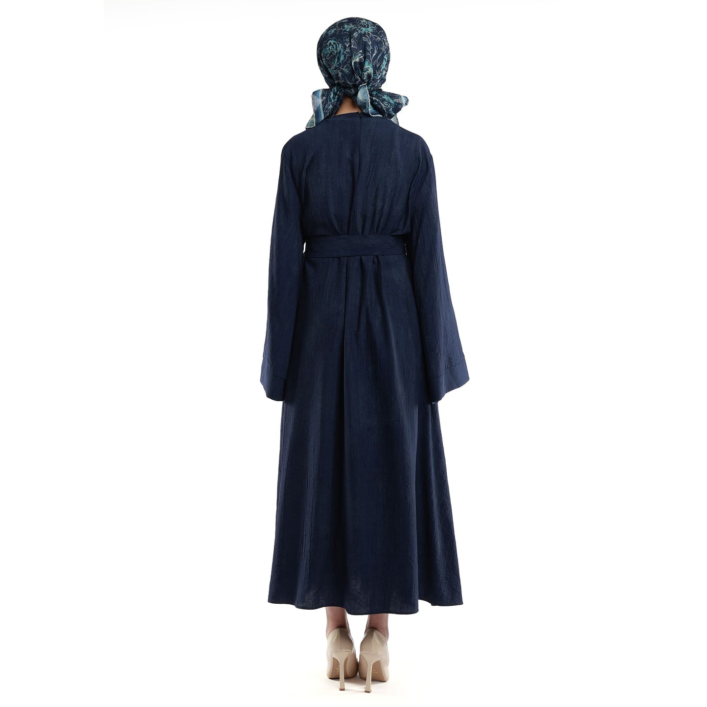 Belted Loose Fit Long Flowing Dress