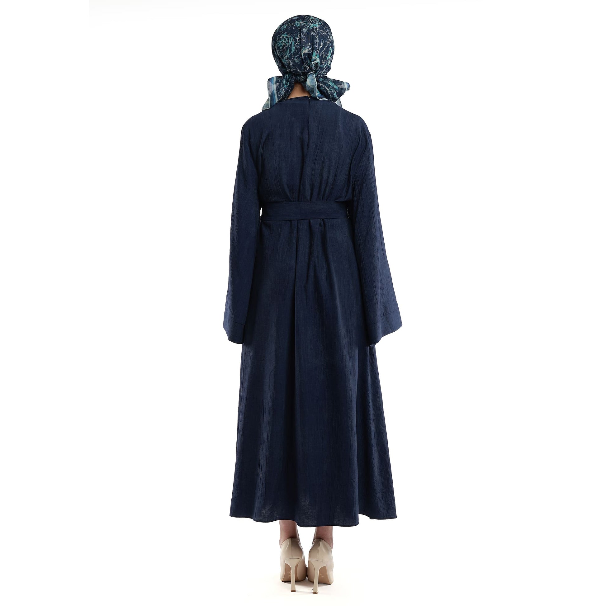 Belted Loose Fit Long Flowing Dress
