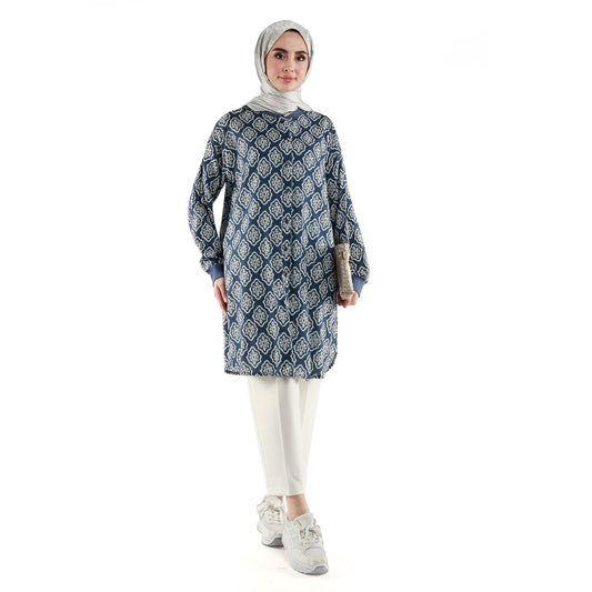 Patterned Buttoned Tunic