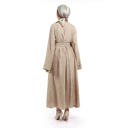 Belted Loose Fit Long Flowing Dress
