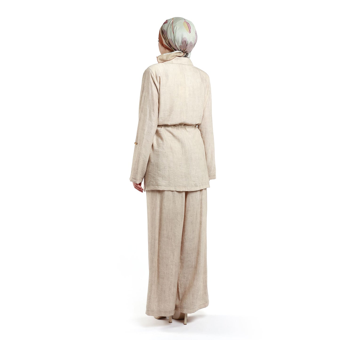 Wide V Neck Long Pants Two Piece Set