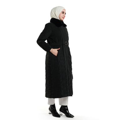 Fur Collar Quilted Coat