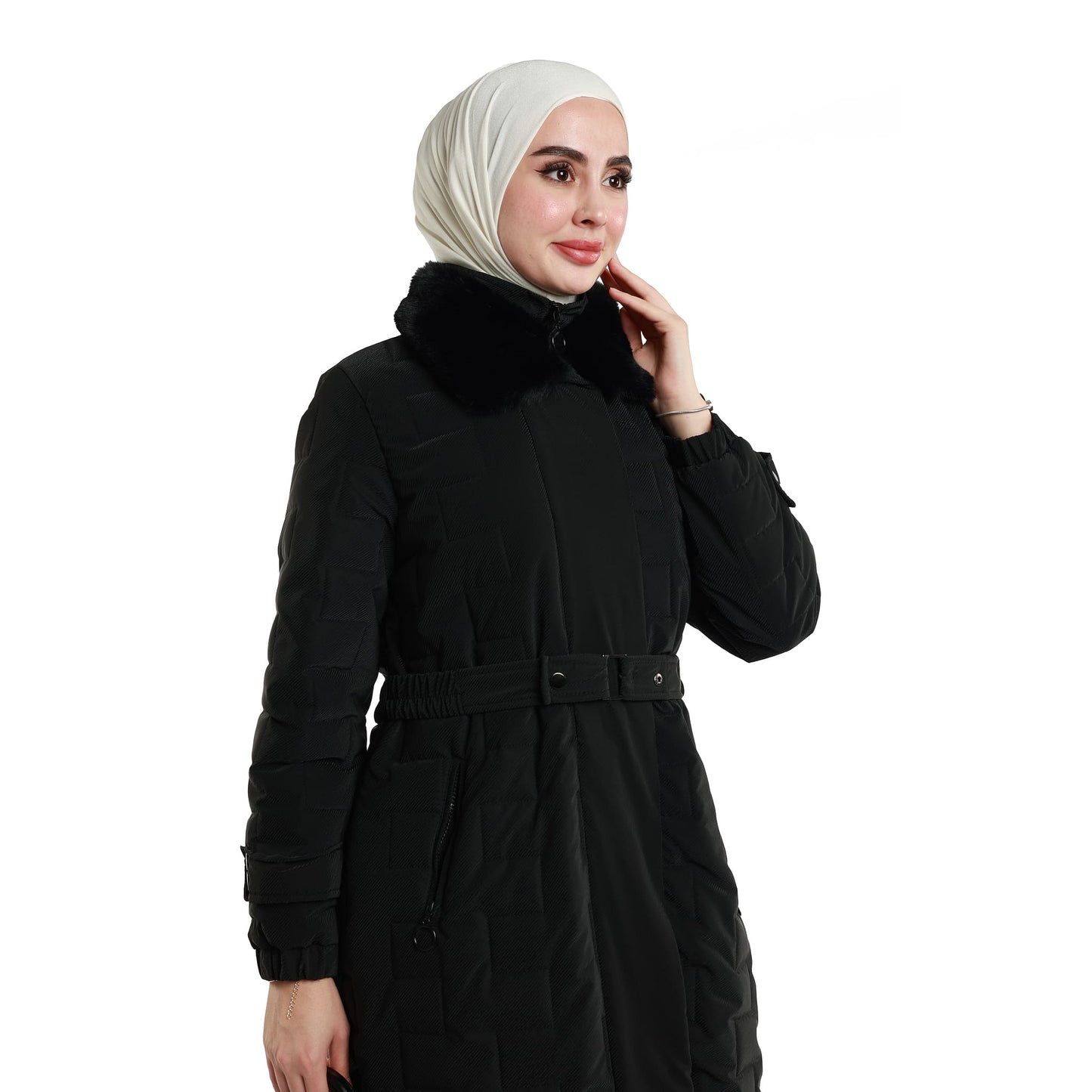 Fur Collar Quilted Coat