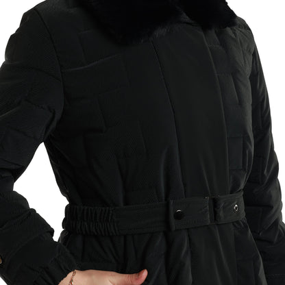 Fur Collar Quilted Coat