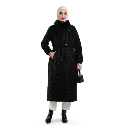 Fur Collar Quilted Coat