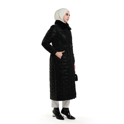 Fur Collar Quilted Coat