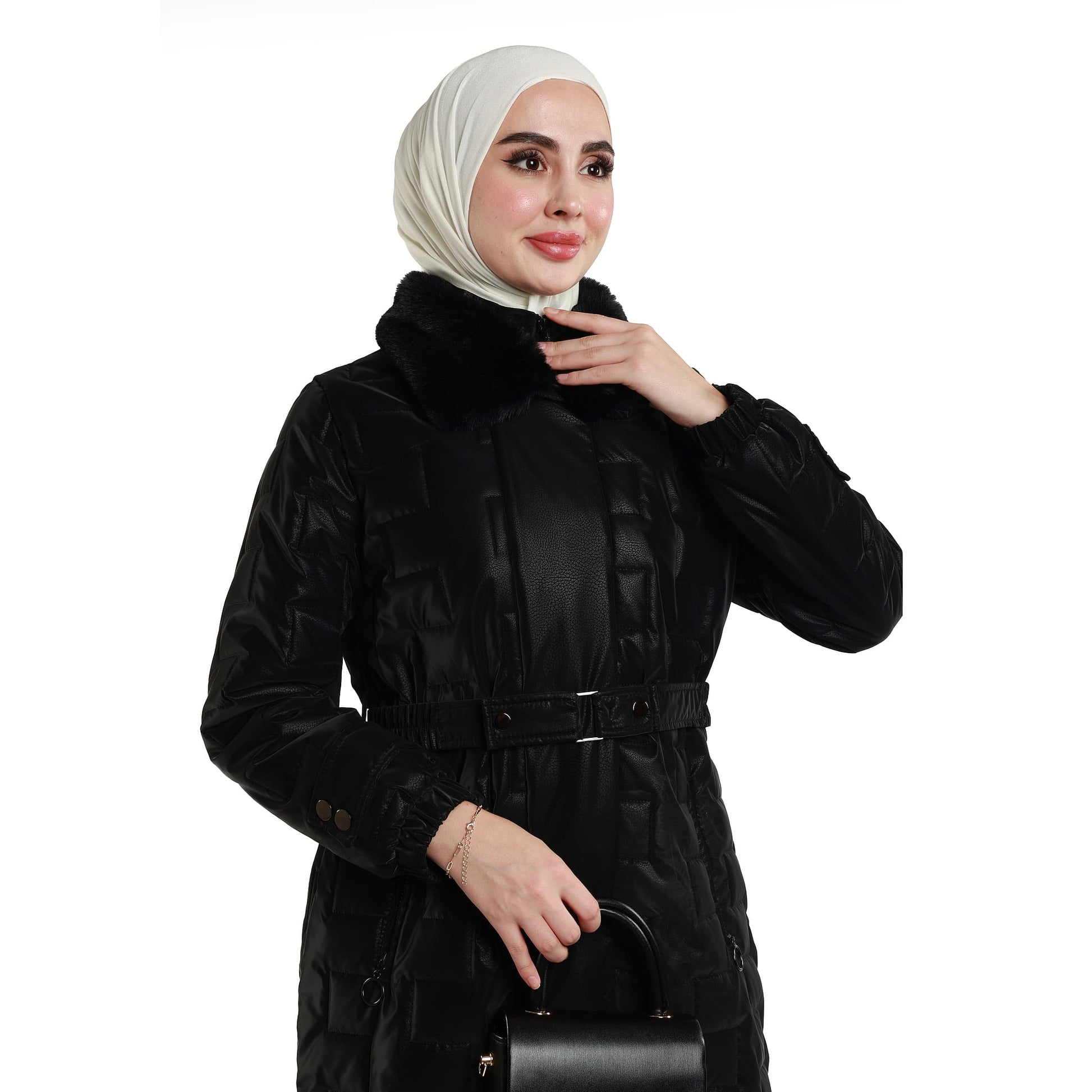 Fur Collar Quilted Coat