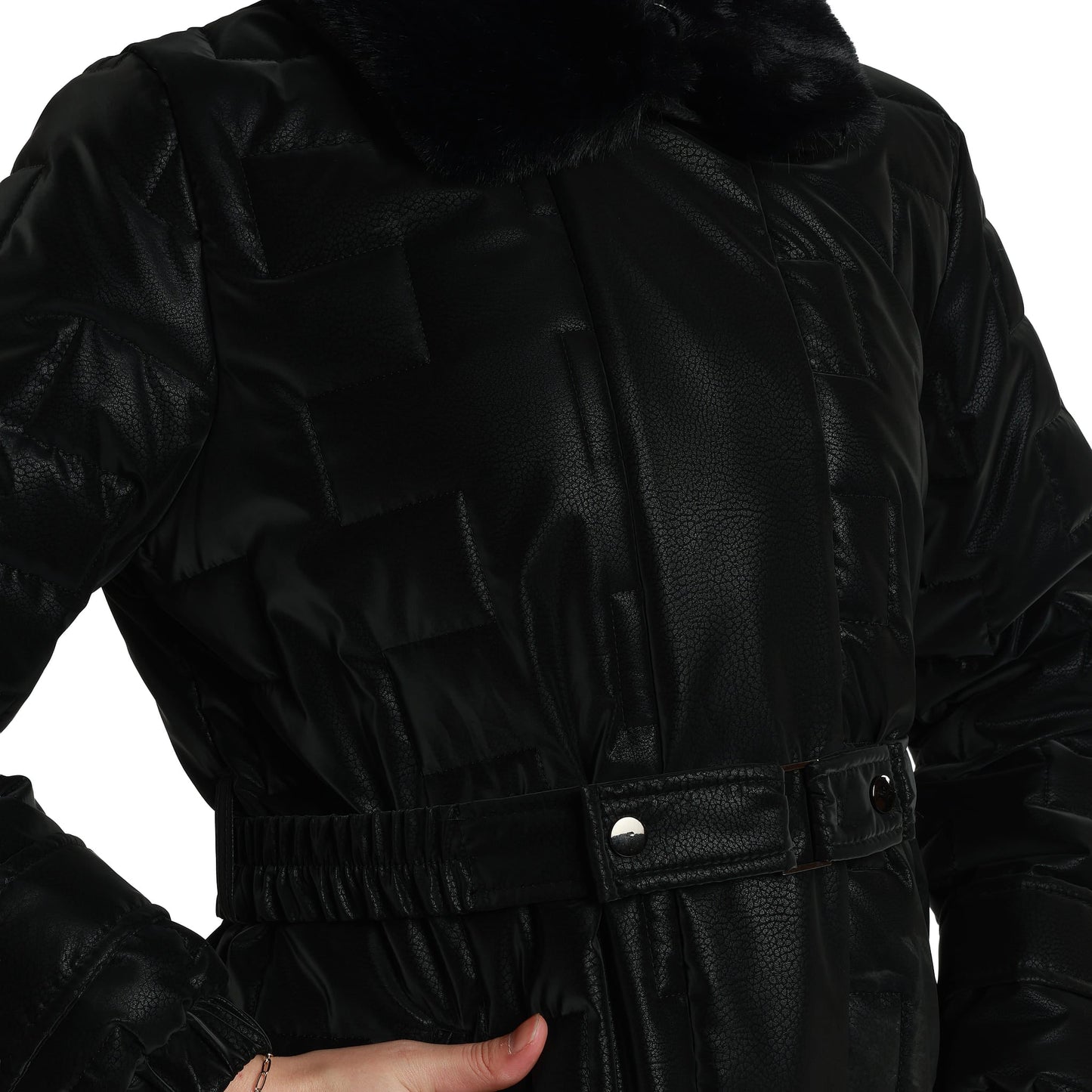 Fur Collar Quilted Coat