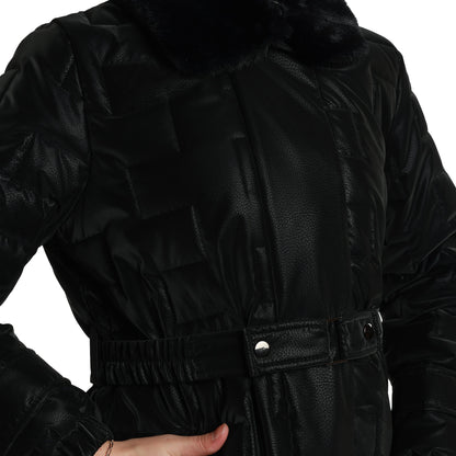 Fur Collar Quilted Coat