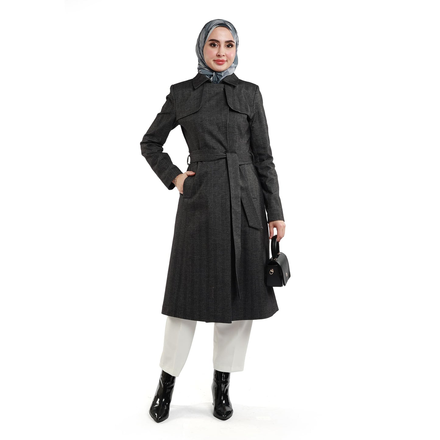 Concealed Placket Single-Button Lined Coat