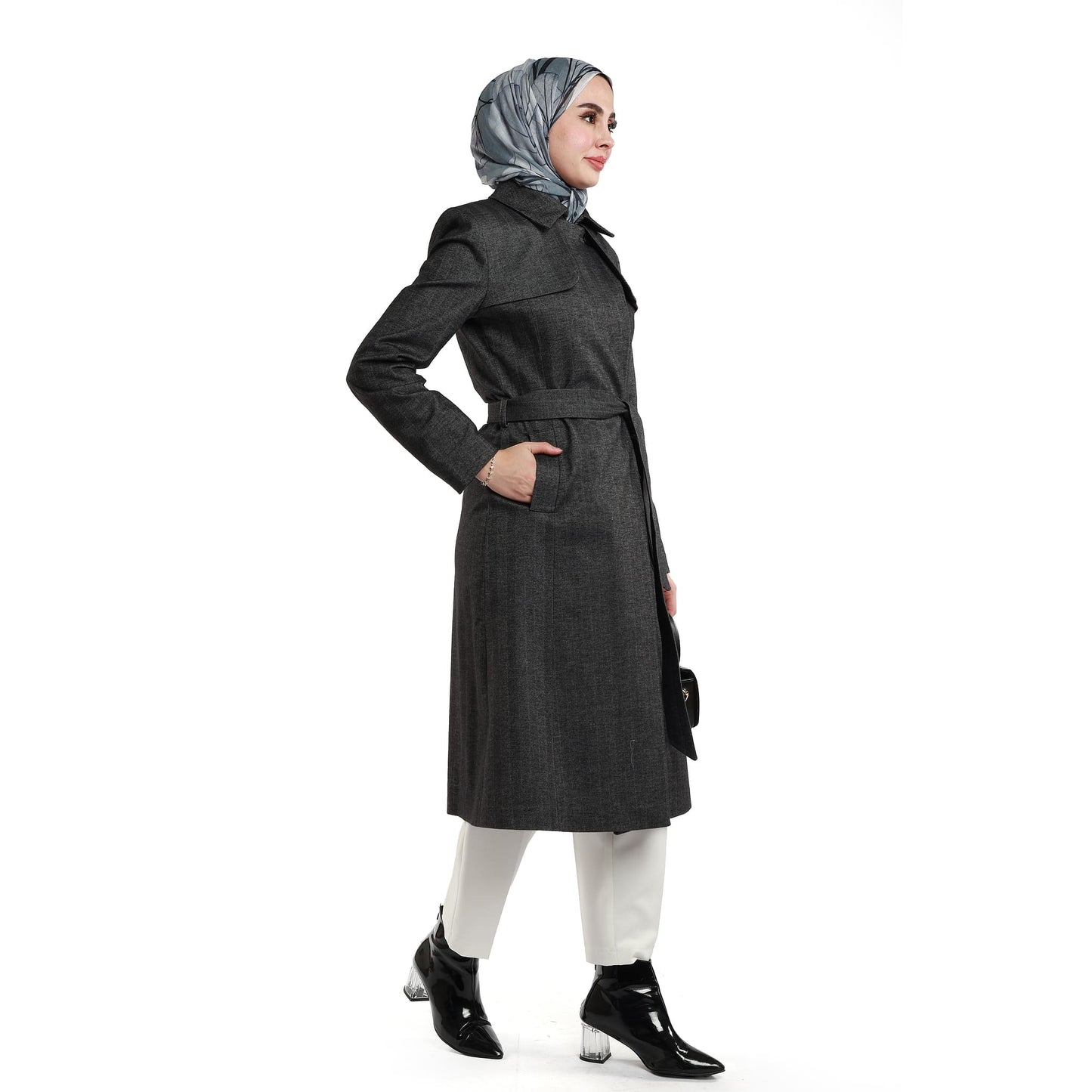 Concealed Placket Single-Button Lined Coat