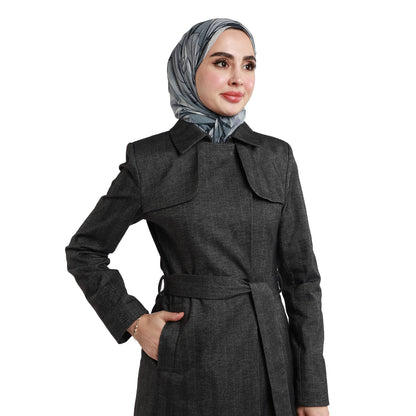 Concealed Placket Single-Button Lined Coat