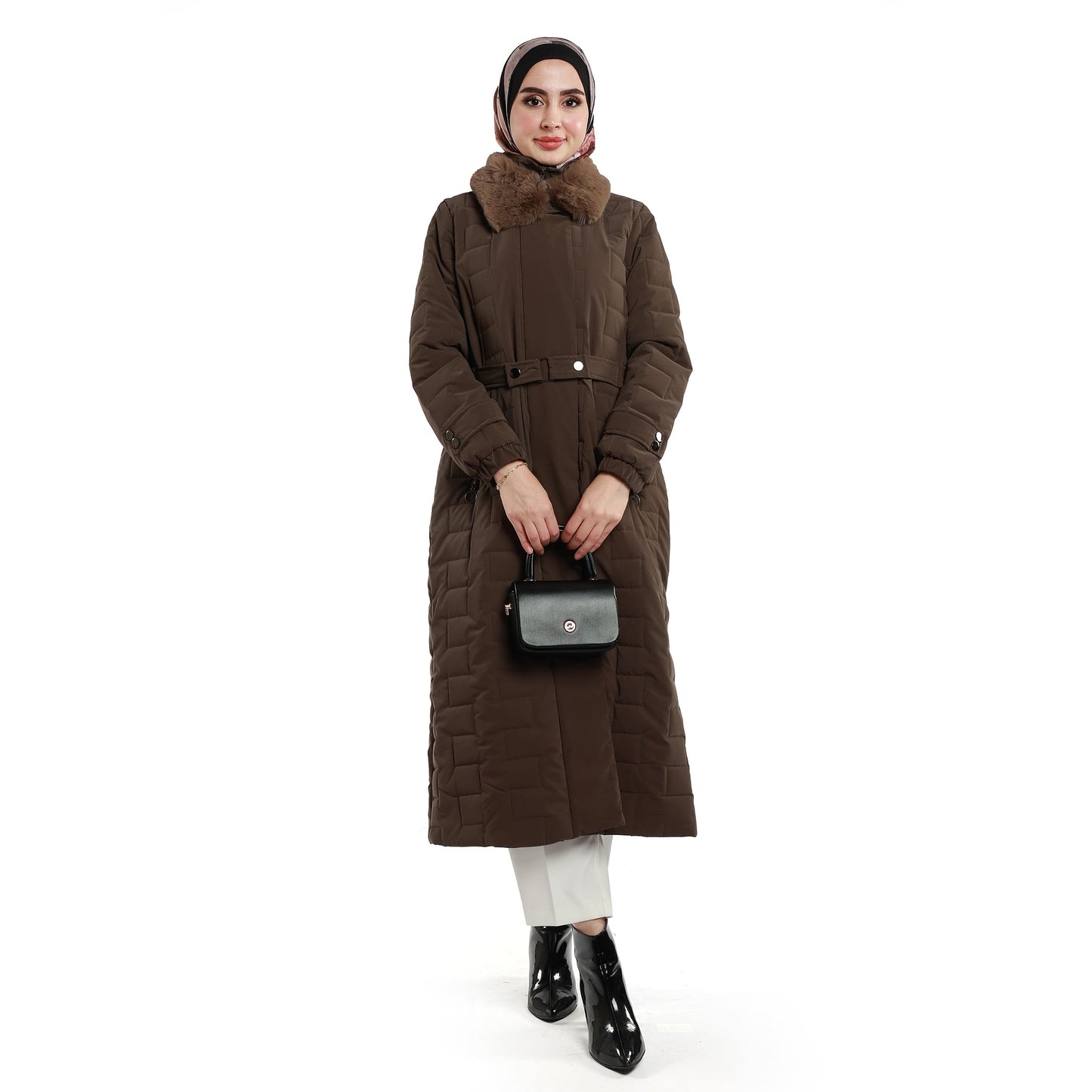 Fur Collar Quilted Coat